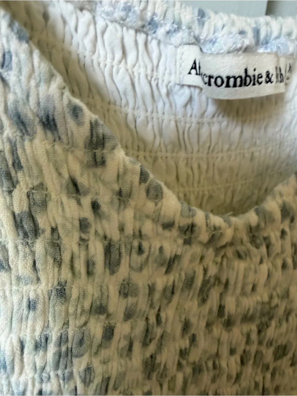 Abercrombie & Fitch Light Blue Floral Smocked Midi Dress
